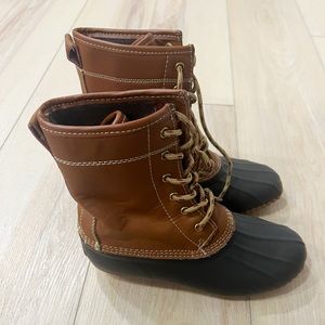 Kombu letty brown leather duck boots